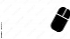 Animation set, computer mouse symbol. Animations: transparency, zooms, transition top to down, transition left to right, slide up to down, slide left to right