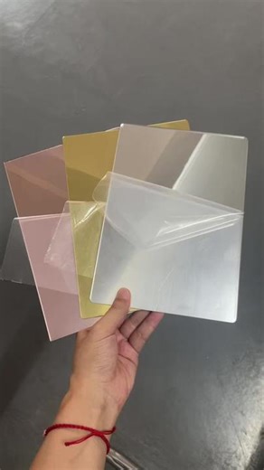 Mirror acrylic sheet is a safe, lightweight alternative to glass mirror. Light gold mirror acrylic sheets/Silver mirror acrylic sheets/Rose gold mirror acrylic sheets #acrylicmirrorsheet #plexiglassmirror #clearperspexsheet #coloredacrylic #mirroracrylicsheet #castacrylicsheet #clearacrylicsupplier #transparentacrylicsheet