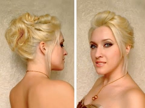 Easy party updo for medium long layered hair tutorial Cute everyday hairstyle for a night out