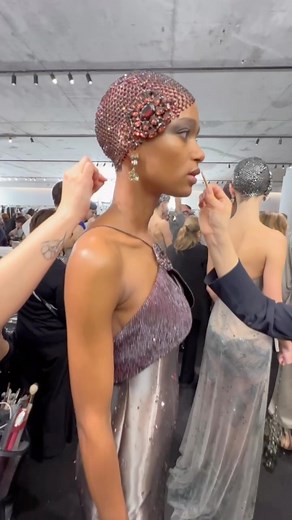 Backstage beauty at tonight’s Armani Privé spring 2025 haute couture runway show in Paris. Video: @delphachardphotos | WWD