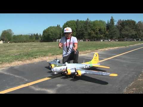 B-17 Bomber Flying Fortress "Fuddy Duddy" "Bit O Lace" RC Flight Review with Pete in HD!