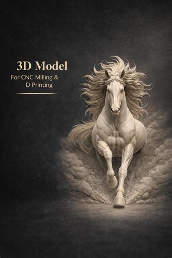 Laufendes Pferd 3D Model STL | CNC Fräse & 3D Druck Wandkunst (Digitale Datei - Etsy.de