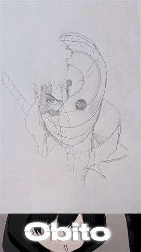 Obito Uchiha Broken Mask Drawing | Naruto Anime Art#ObitoUchiha#Obito#ObitoDrawing#ObitoSketch #fyp