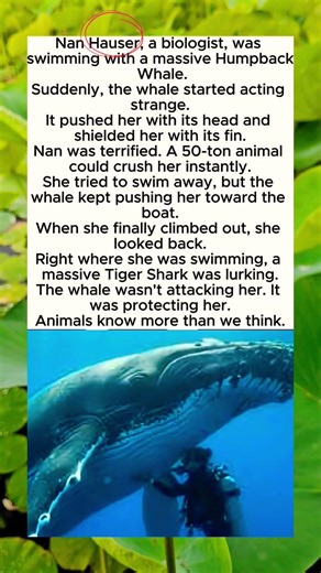 Nan Hauser, a biologist, was swimming with a massive Humpback Whale.