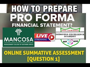 Pro forma statement of comprehensive income-MANCOSA: Main Online Summative Assessment (Q2)