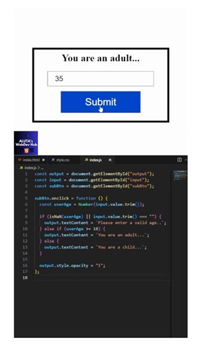 JavaScript Age Verification Program with If Else Statements #javascript #ifelse #ifelsestatement