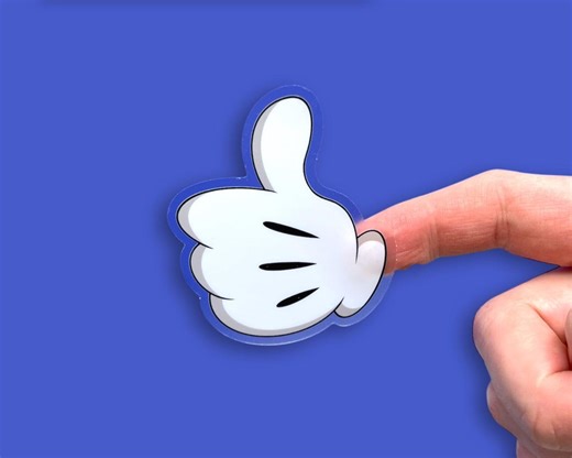 Mickey Mouse Sticker: “thumbs Up!” Emoji Disney Clear Vinyl Decals | 2.57" X 3" - Etsy