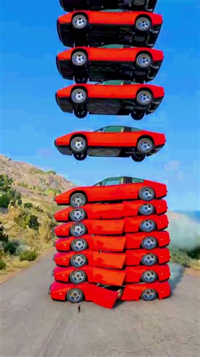 Super Mixed Rainbow Colour Cars & Buses Fall Crash BeamNG.Drive #beamng #beamngdrive #beamngshortsp