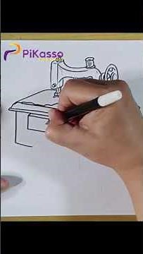 How to Draw an Early Sewing Machine Easy in Less Than One Minutes