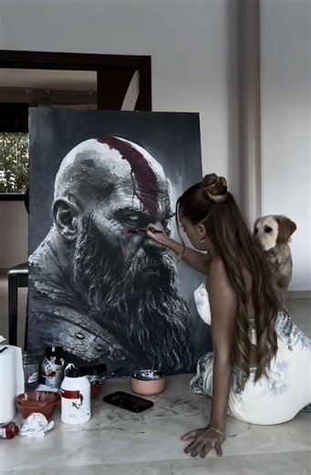 Pintando a kratos #art #arte #pintura #painting | Art Painting