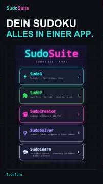SudoSuite — Sudoku neu entdecken: spielen, lernen, üben, drucken #sudoku