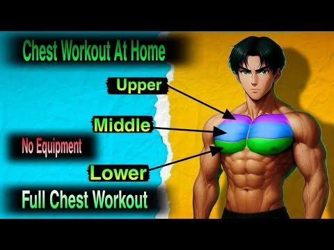 Full Chest Workout at Home (No Equipment) | Upper, Middle & Lower Chest
