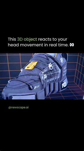 Newscape ai | Technology on Instagram: "This looks like a normal 3D model… until you move your head. A creator built an off-axis projection demo using face tracking, a 3D-scanned shoe, and some clever math. As your head moves, the perspective shifts in real time creating an illusion that feels almost physical, like the object is actually inside your screen. No VR headset. No special hardware. Just a webcam, real-time face tracking, and smart rendering. Once calibrated, the effect is wild. It sho