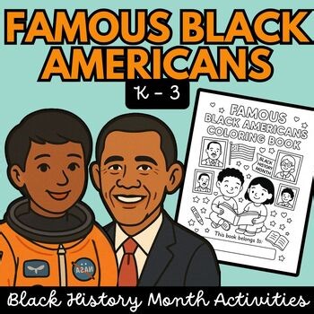 Famous Black Americans Coloring Pages | Black History Month Craftivity