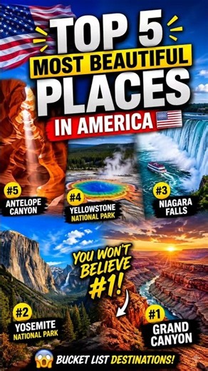 🇺🇸 Top 5 Most Beautiful Places in America | You Won't Believe #1! 😍
