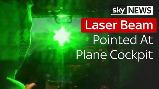 This is why it is dangerous to point a laser beam at a plane's cockpit. Read more at http://trib.al/7cDtSLy | Sky News