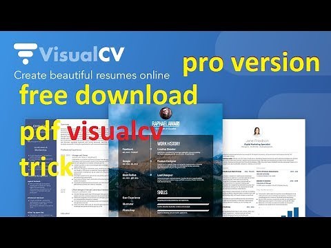 how to download free visualcv resume from visualcv.com