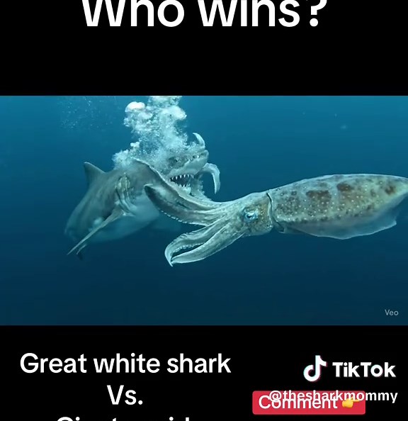 One-on-one. No escape. Giant Megalodon 🦈 vs. Colossal Squid 🦑 — who’s walking (or swimming) away? The Megalodon is all brute force and 50-foot fury... But the Colossal Squid is pure nightmare fuel with hooks on its tentacles and a beak strong enough to crush bone. Jaws vs. tentacles. Teeth vs. stealth. Who wins this deep sea deathmatch? Drop your bets in the comments👇 #megalodon #colossalsquid #greatwhiteshark #deepsea #oceanbattle #OceanAwareness #marinebiology #seaanimals #wildlife #sharks 