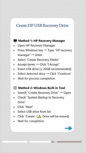 How to Create an HP USB Recovery Drive #hpsupport #usbdrive #databackup