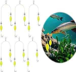 6PCS Double-Hook Reverse Bottom Rig,2025 Swimming Bait for Freshwater Saltwater,Anti Tangle Split Fishing Hooks,Double Hook Inverted Float Away from und Erwater Debris and Water Plants