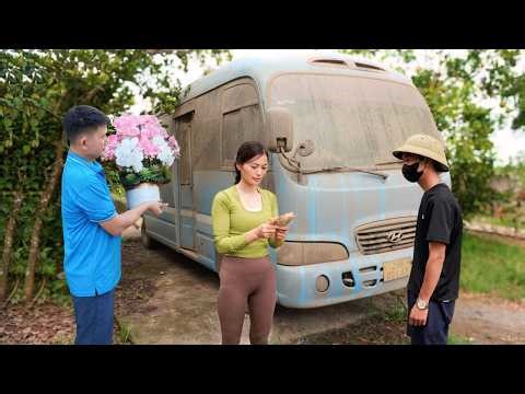 Full video: 180 days a genius girl repairs and starts abandoned Hyundai buses, from 16 to 29 seats.