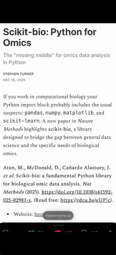 Scikit-bio: Python for Omics