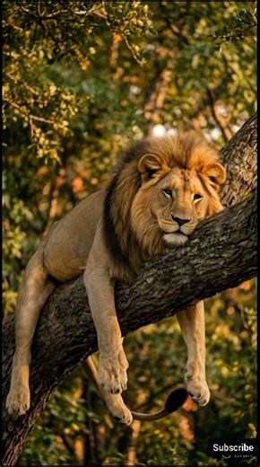 Ped Par Sone Wale Sher 😱 Africa Ka Sabse Unique Lion! #lion #facts #animals #shorts #africanlion