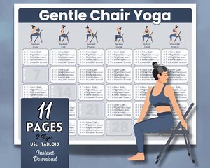 Chair Yoga Printable: Senior Exercise, Stretch Chart & Habit Tracker (PDF) - Etsy
