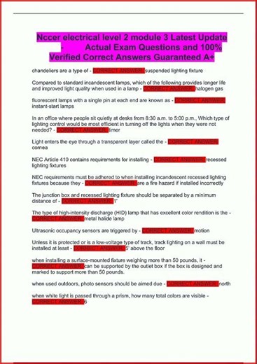 Nccer Electrical Level 2 Module 3 Latest Update Actual Exam video