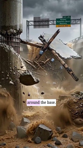 What Happens to a Bridge During a Flash Flood? 🌉🌊 #civilengineering #engineering