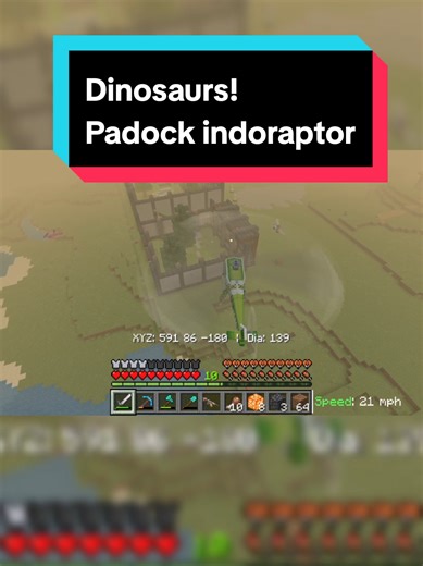 Construindo a jaula do Indoraptor no Minecraft