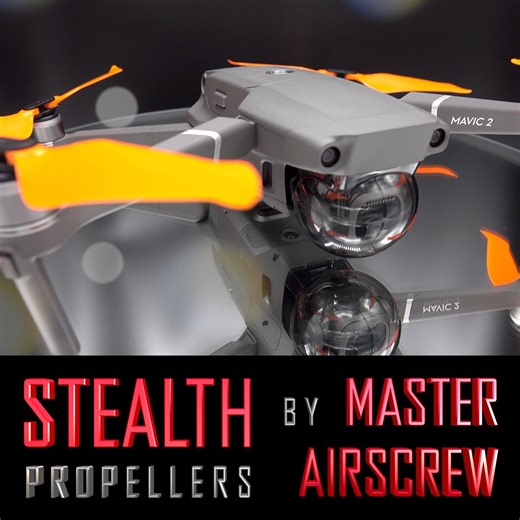 MAS Low-Noise STEALTH Propellers. Get the best from your drone with a simple, yet powerful upgrade. -Reduced Noise -Extended Flight Time -Improved Stability -Improved Visibility https://www.masterairscrew.com/pages/stealth | Master Airscrew Propellers