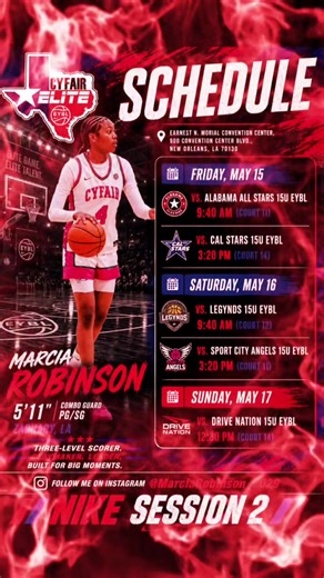 Nike Session 2 is loading. If you’re in #neworleans May 15-17th, and you’re a girls basketball coach, please stop by and watch me play. #ballislife #louisiana