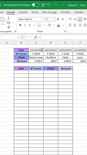 Transposer des données dans Excel
