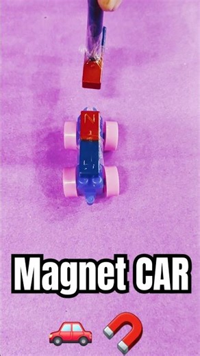 🧲 Magnet powered car 🚗 Easy DIY 👌No batteries,No power 😎 #trendingshorts #diy #viral #art #trending