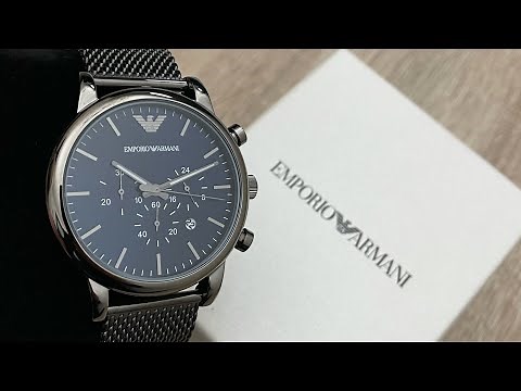 Emporio Armani Chronograph Gunmetal Stainless Steel Men’s Watch AR1979 (Unboxing) ‪@UnboxWatches‬