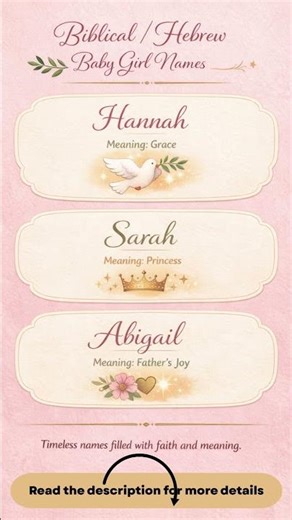 Biblical / Hebrew Baby Girl Names 👶🏻🥰❤️ #shorts