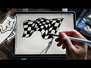How to draw checkered race flag 🏁