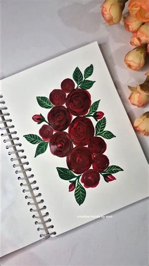 “Velvet Rose Garden” ♥️✨️! Easy rose painting #art #painting #flowerart #diy #shorts #trendingshorts