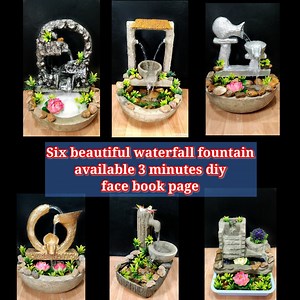 Six beautiful waterfall fountain making at home easy to learn | 3 minutes diy