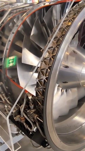 Spinning blades inside a Tornado Jet engine compressor (see through)