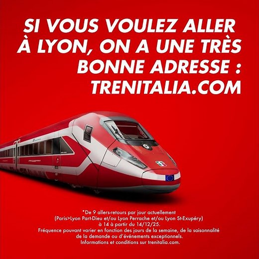 Trenitalia France - Voyagez à bord du train grande vitesse Frecciarossa entre Paris et Lyon