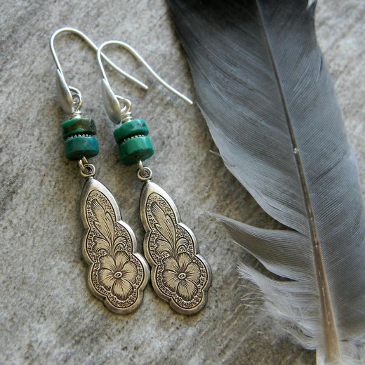 Turquoise Earrings Southwestern Style Bohemian Turquoise Jewelry Cowgirl Unique Dangle Earrings Western Boho Bohemian Earrings Boho Style - Etsy