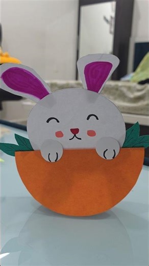 how to make cute rabbit🐰paper craft idea#handmade#craft#shorts#papercraft#craftyhome#viralshot
