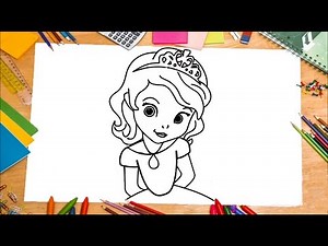 Como se dibuja la princesa Sofia paso a paso / how to draw sofia the first easy ◄ ToysCookie ►