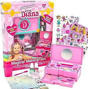 Amazon.com: Love, Diana Magical Make-Up Set by Horizon Group USA, Play Dress Up Makeup, Create DIY Lip Balms, Includes Over 20 Cosmetic Accessories, 250+ Stickers, Reusable Makeup Case & More, Multi : Beauty & Personal Care