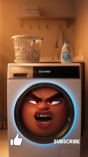 Angry Washing Machine Says Cold Wash Saves Energy #shorts