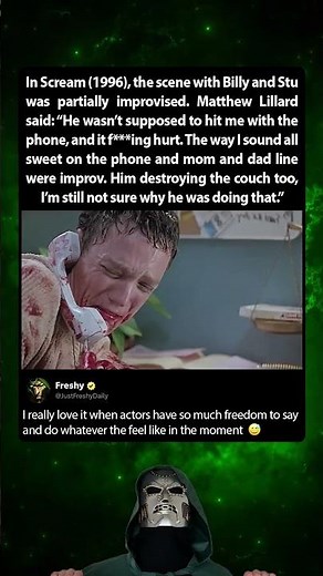 In Scream (1996) Matthew Lillard and Skeet Ulrich taught us the art of improv