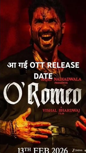 O'ROMEO OTT RELEASE DATE | #shorts #shahidkapoor #movie #bollywood #trending #oromeo #viral