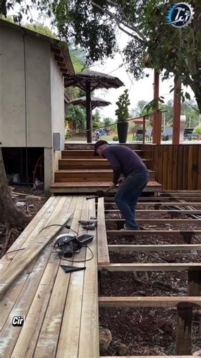 Building a Wooden Deck Boardwalk by Hand 🪵🔧 #decking #carpentry #construction